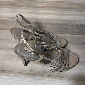 Adrianna Papell Boutique Silver Strappy Glitter P… - image 1